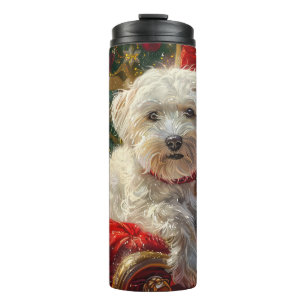 Malteser Hund Weihnachtsfest Thermosbecher