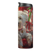 Malteser Hund Weihnachtsfest Thermosbecher (Nach rechts gedreht)
