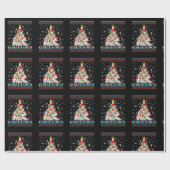 Malteser Hund Weihnachtslicht Ugly Christmas Sweet Geschenkpapier (Flach)