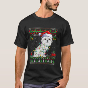 Malteser Hund Weihnachtslicht Weihnachtsweih Weihn T-Shirt