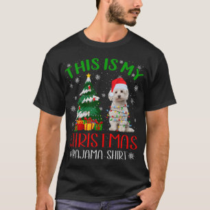 Malteser-Hund-Weihnachtslichter Weihnachts-Pyjama T-Shirt