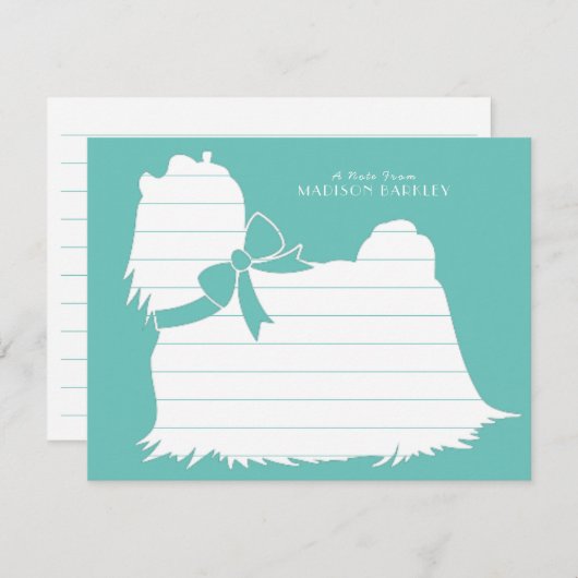 Malteser Hund Welpe Dankeskarte (Vorne/Hinten)