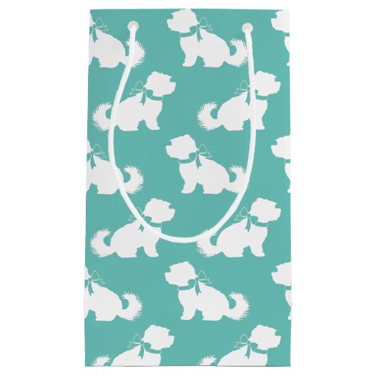 Malteser Hund Welpe Kurz Hair Teddy Bär Kleine Geschenktüte (Vorderseite)