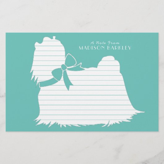 Malteser Hund Welpe Langhaar Briefpapier (Vorderseite)