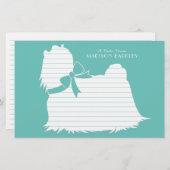 Malteser Hund Welpe Langhaar Briefpapier (Vorne/Hinten)