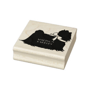 Malteser Hund Welpe Langhaar Gummistempel