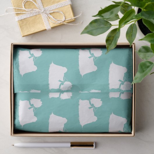 Malteser Hund Welpe Langhaar Seidenpapier (Geschenk)