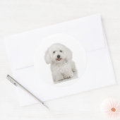 Malteser Hund White Runder Aufkleber (Umschlag)