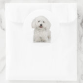 Malteser Hund White Runder Aufkleber (Tasche)
