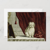 Malteser Hund Zeichnend Postkarte (Vorne/Hinten)