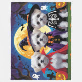 Malteser Hunde Pumpkin Halloween Funny Fleecedecke (Vorderseite)