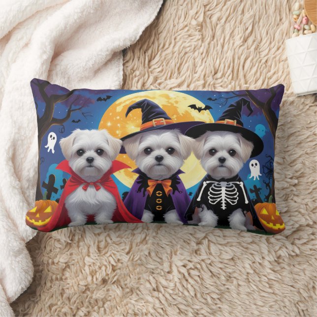 Malteser Hunde Pumpkin Halloween Funny Lendenkissen (Decke)