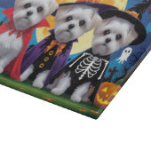 Malteser Hunde Pumpkin Halloween Funny Schneidebrett (Ecke)