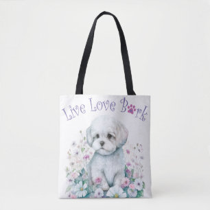 Malteser-Hundemama Blumen Tasche