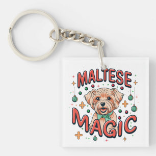 Malteser Hundezauber - Weihnachten im Retro-80er-S Schlüsselanhänger