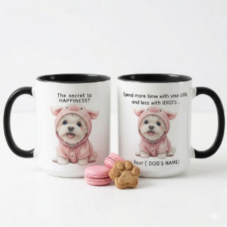 Malteser im Schweinekostüm Geschenk für eine Hunde Tasse