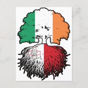 Malteser Irish Ireland Tree Roots Flag Postkarte