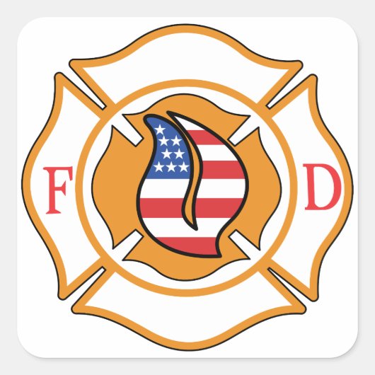 Malteser Kreuz Quadratischer Aufkleber (Vorderseite)