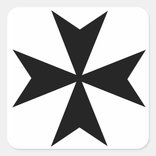 Malteser Kreuz Quadratischer Aufkleber (Vorderseite)
