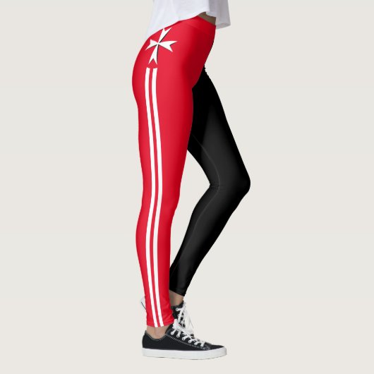 Malteser Kreuz Rot & Weiß, Knights Mode / Malta Leggings (Rechts)