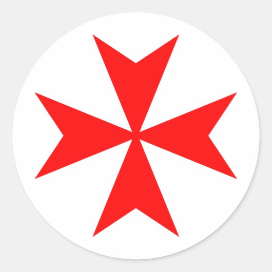 Malteser Kreuz Runder Aufkleber (Vorderseite)