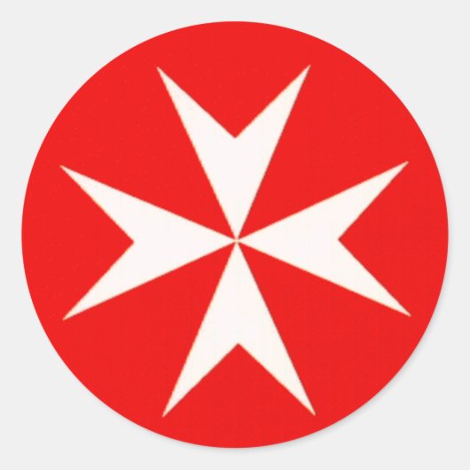 Malteser Kreuz Runder Aufkleber (Vorderseite)