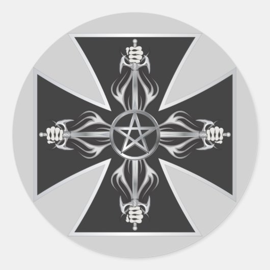 Malteser Kreuz Runder Aufkleber (Vorderseite)