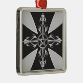 Malteser Kreuz Silbernes Ornament (Rechts)