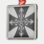 Malteser Kreuz Silbernes Ornament (Links)