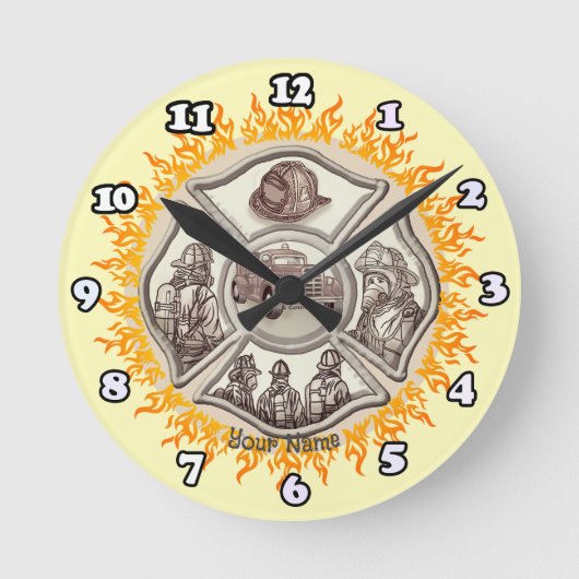 Malteser Kreuzfeueruhr Runde Wanduhr (Vorderseite)