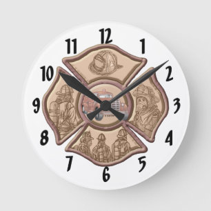 Malteser Kreuzfeueruhr Runde Wanduhr