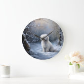 Malteser lassen Schnee Weihnachten Große Wanduhr (Zuhause)