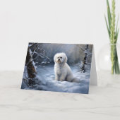 Malteser lassen Schnee Weihnachten Karte (Vorderseite)