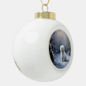 Malteser lassen Schnee Weihnachten Keramik Kugel-Ornament (Links)