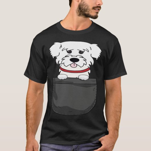 Malteser Mama Dad Dog in Bag T-Shirt (Vorderseite)