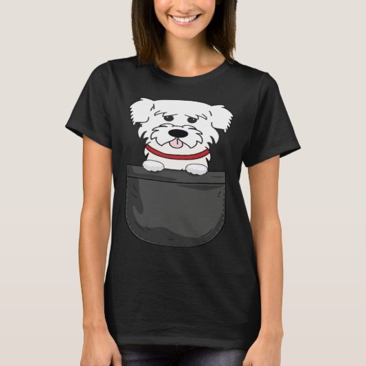 Malteser Mama Dad Dog in Bag T-Shirt (Vorderseite)