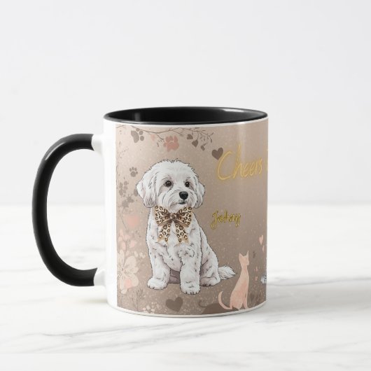 “Malteser-Paar” Hunde-Tasse Tasse (Links)