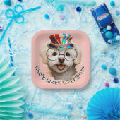 Malteser Paw-ty-Teller | Rosa Hundeparty Pappteller (Party)