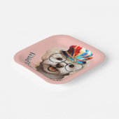 Malteser Paw-ty-Teller | Rosa Hundeparty Pappteller (Gewinkelt)