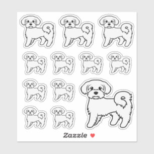 Malteser Süße Cartoon-Hund-Illustrationen Aufkleber