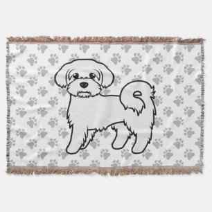 Malteser Süße Cartoon-Hunde-Illustration Decke