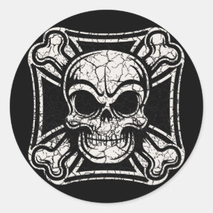Malteser Totenkopf Runder Aufkleber