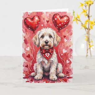 Malteser Valentinstag Hund mit Herzen Rot Karte