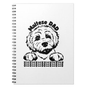 Malteser-Vater Schwarz-Weiß-Design Malteser-Hund Notizblock