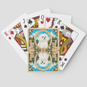 Malteser, Vintage-Wasserfarben-Hunde-Kunst Spielkarten