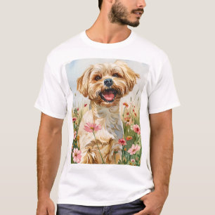 Malteser-Wasserfarben-Männer-T-Shirt T-Shirt