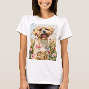 Malteser-Wasserfarben-T-Shirt für Damen T-Shirt