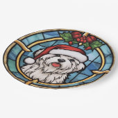 Malteser Weihnachten aus festem Glas Pappteller (Schrägansicht)