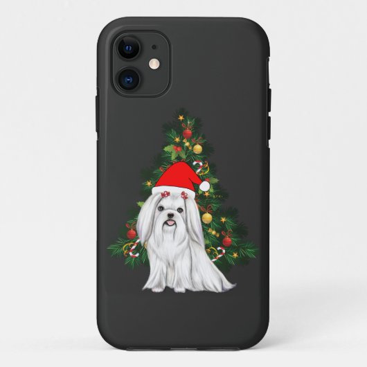 Malteser Weihnachten, maltesischer Hund mit Weihna Case-Mate iPhone Hülle (Rückseite)