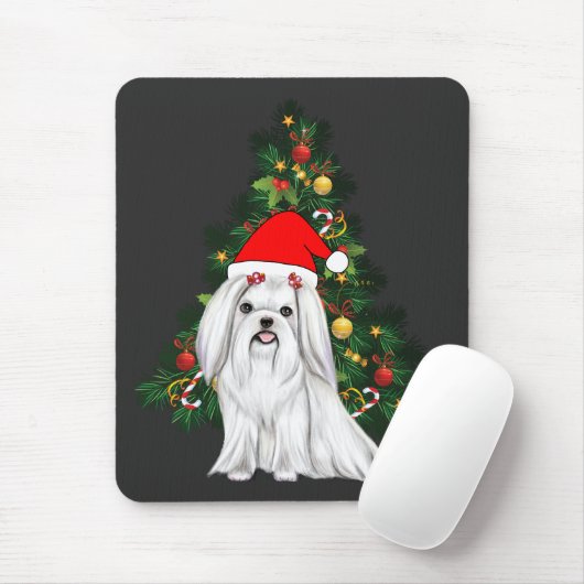 Malteser Weihnachten, maltesischer Hund mit Weihna Mousepad (Mit Mouse)